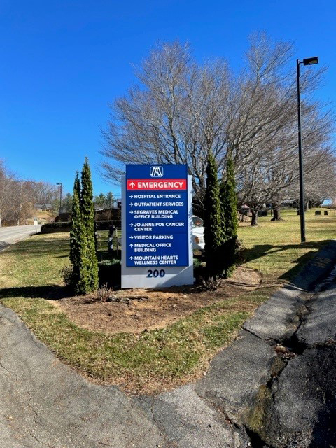 Ash Memorial Hospital Directional Sign made by Signage Industries