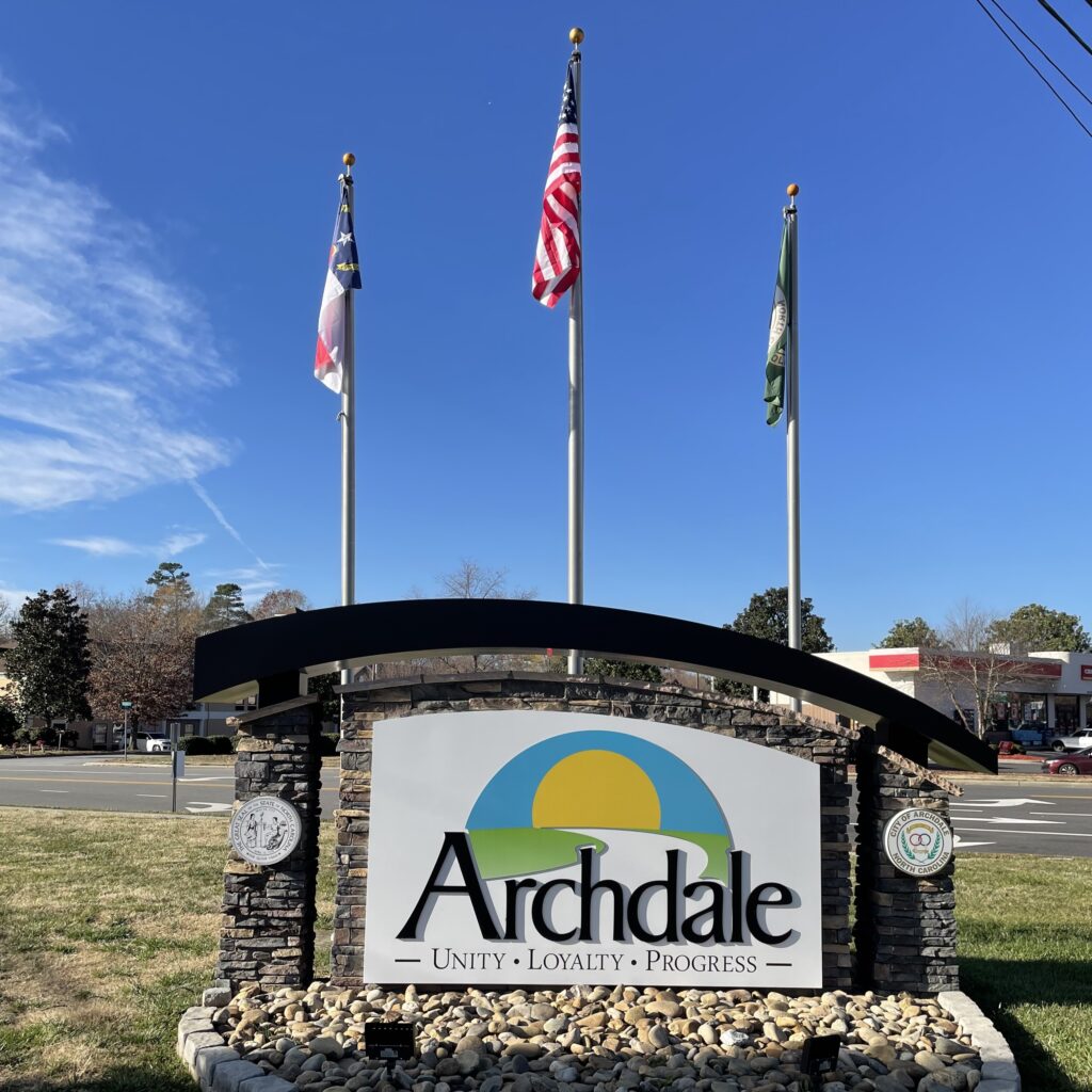 Archdale monument sign made by Signage Industries