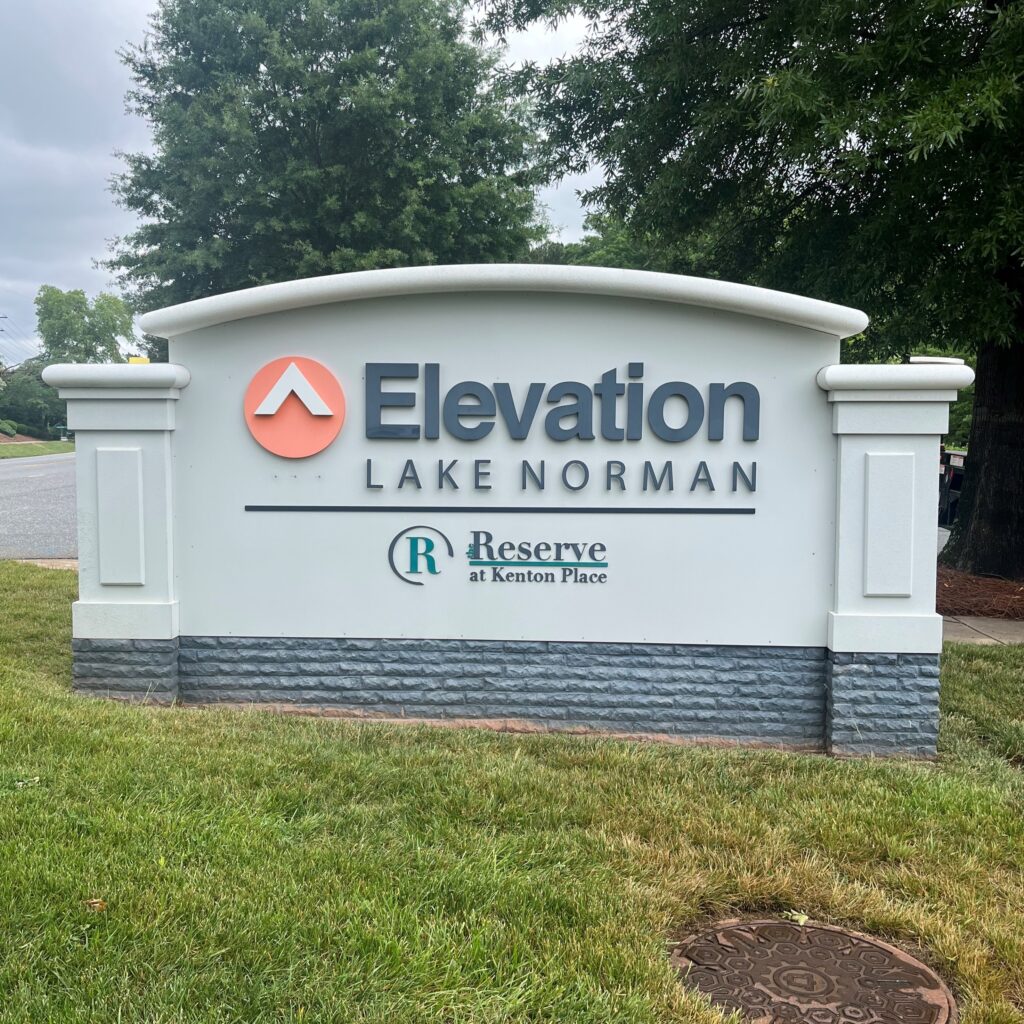 Elevation monument sign made by Signage Industries