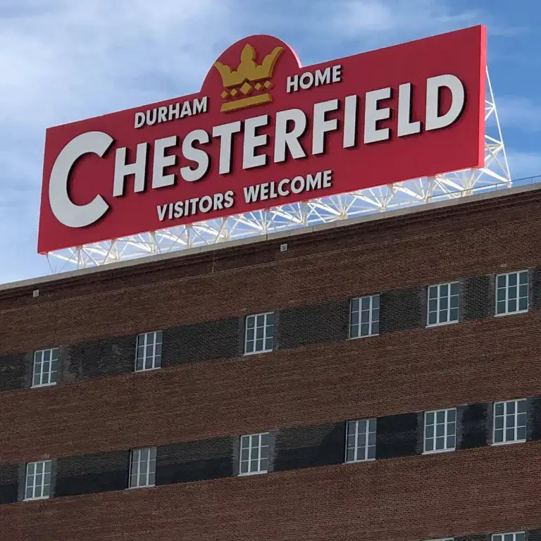 Chesterfield sign in Durham, NC made by Signage Industries