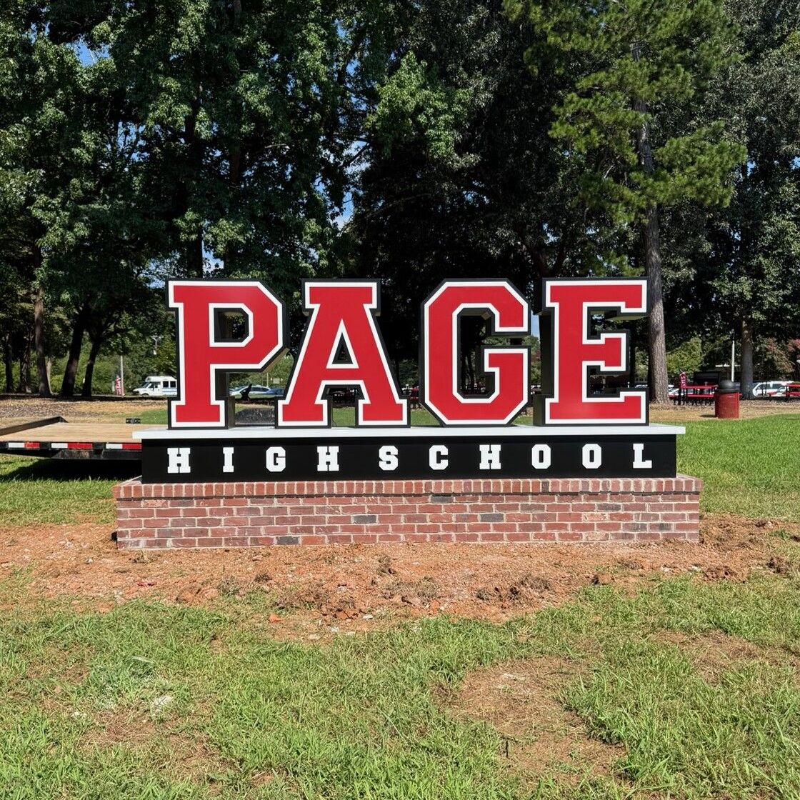 Page High School sign made by Signage Industries.